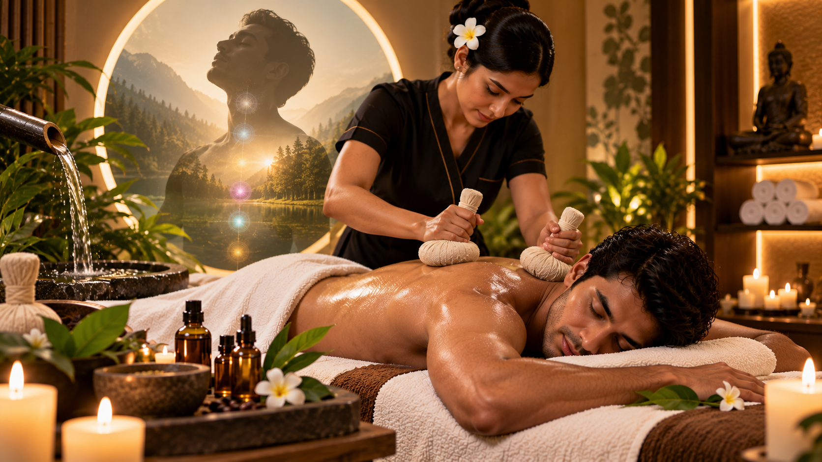 Therapist performing signature therapy treatment at Infinity Beauty & Spa