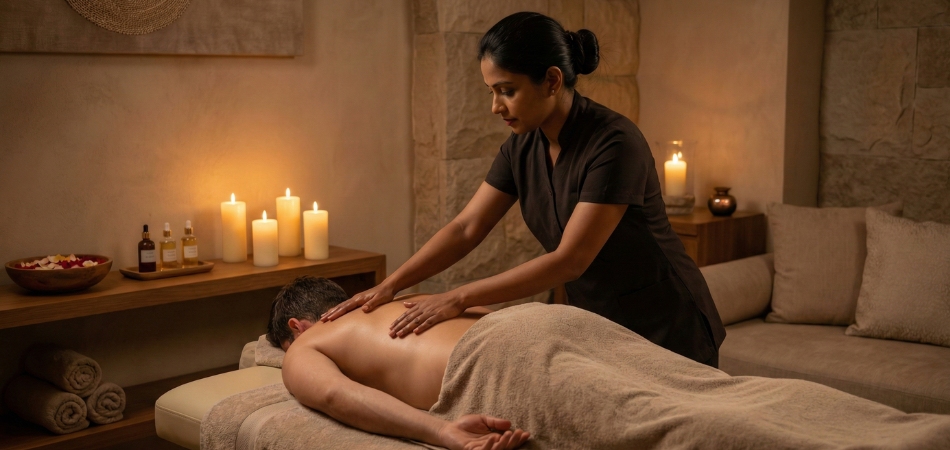 Swedish full body massage technique being performed at Infinity Beauty & Spa